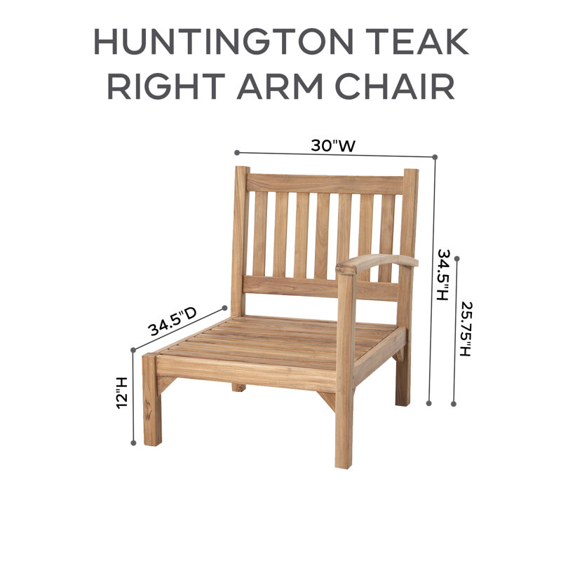 Huntington Outdoor 10 - Piece Teak Conversation Set, Natural Sunbrella®