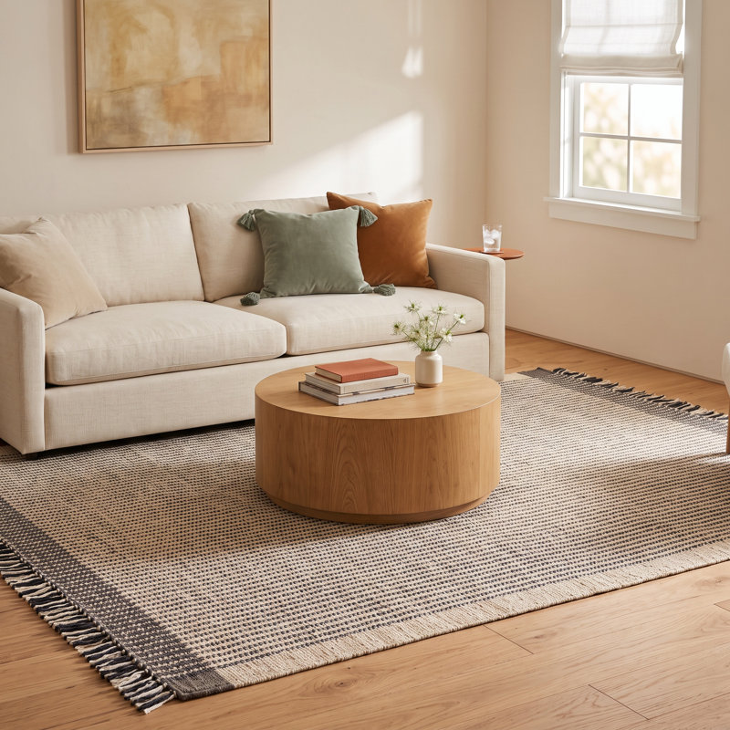Tina Striped Wool Tan/Charcoal/Gray Area Rug, Runner 2'6" x 8'