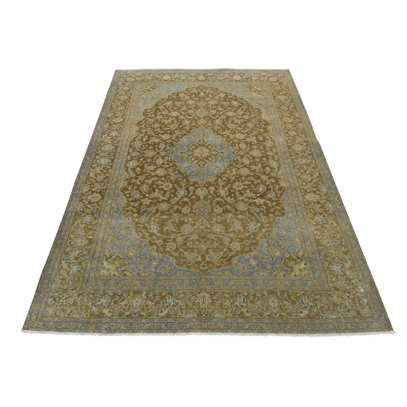 Tapis brun en laine 10 pi x 13 pi 5 po Habon