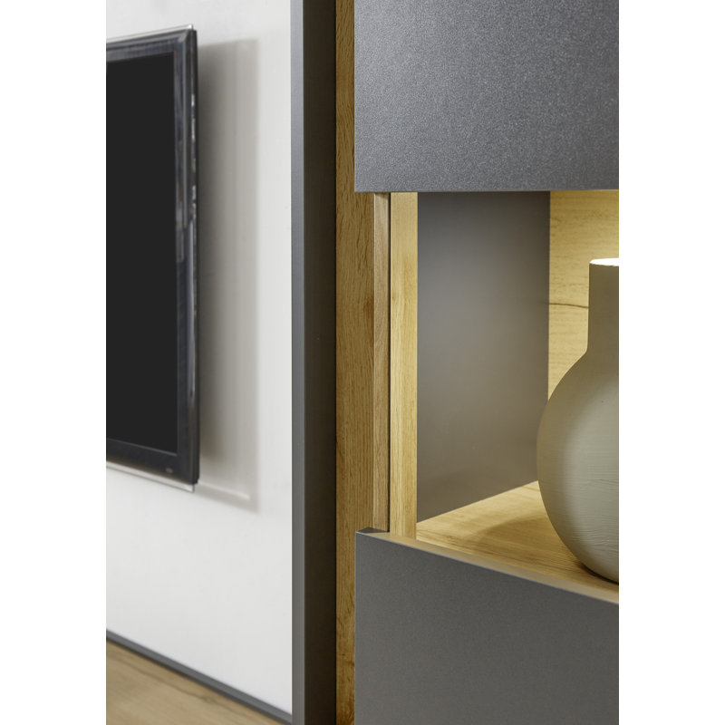 Brosnan Display Cabinet With Lighting, Anthracite