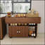 Table pliante multifonctionnelle avec tablettes et roulettes de rangement, idéale pour les petits espaces et polyvalente dans la cuisine, le dortoir ou le bureau