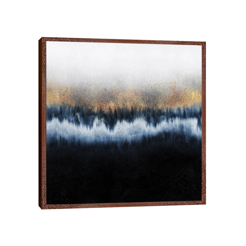 Golden Horizon - Square - Floater Frame Painting on Canvas, 66.04 cm H x 66.04 cm W, Brown Framed