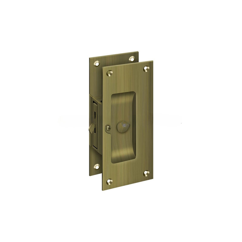 Pocket Door Hardware, Antique Brass