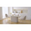 220cm Cream White Oval Dining Table