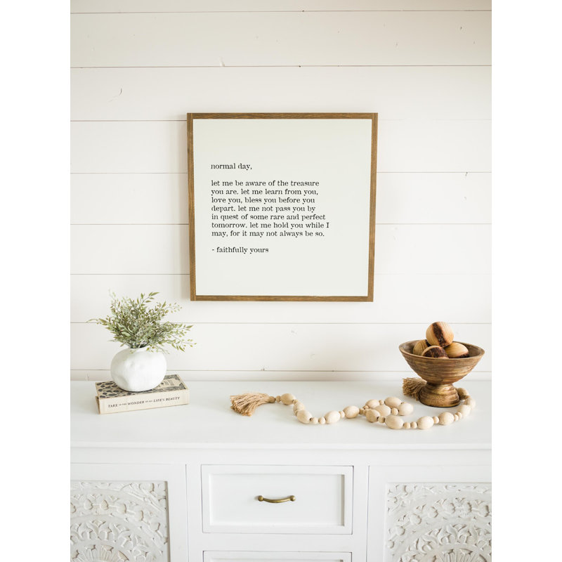 Normal Day Wood Framed Wall Art Sign
