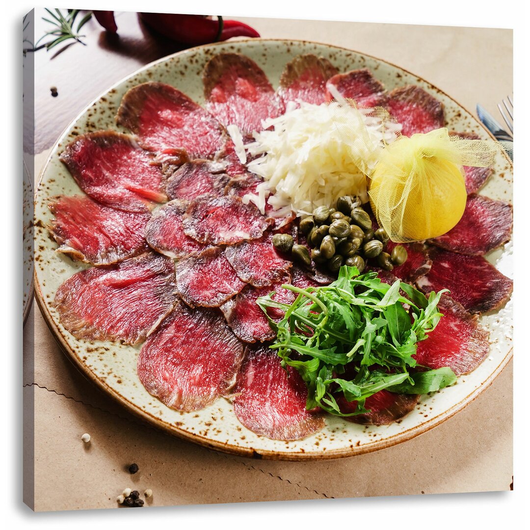 Appetitliches Carpaccio Kunstdruck auf Leinwand