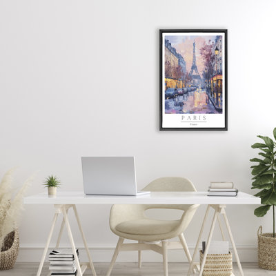 Cadre flottant rétro vintage Paris Street, design par Petal Prints Design