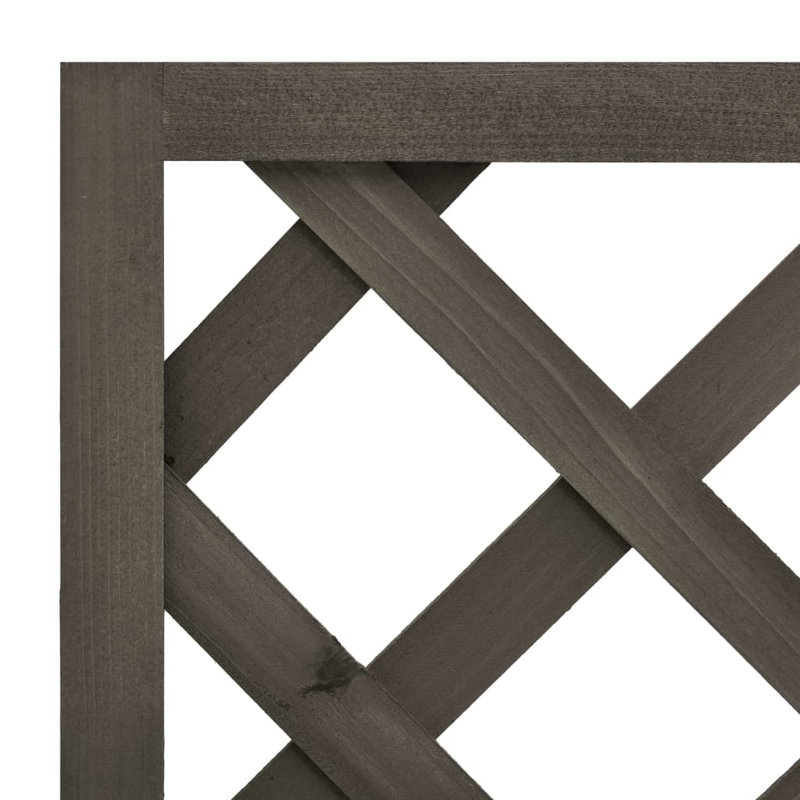 Planter Flower Box Trellis Raised Bed Outdoor Planter Solid Firwood, Gray