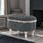 Tufted Storage Bench With Tassel Trim And Metal Legs-118788748