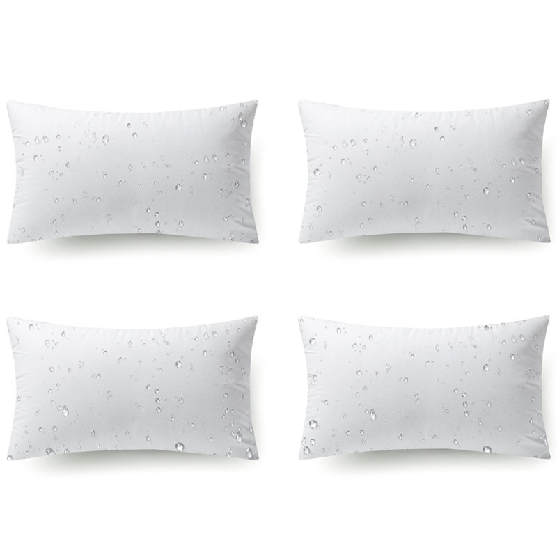 Phantoscope Outdoor Pillow Inserts - Pack Of 4 Square Form Water Resistant Decorative Throw Pillows, Rectangle 12"H x 20"W