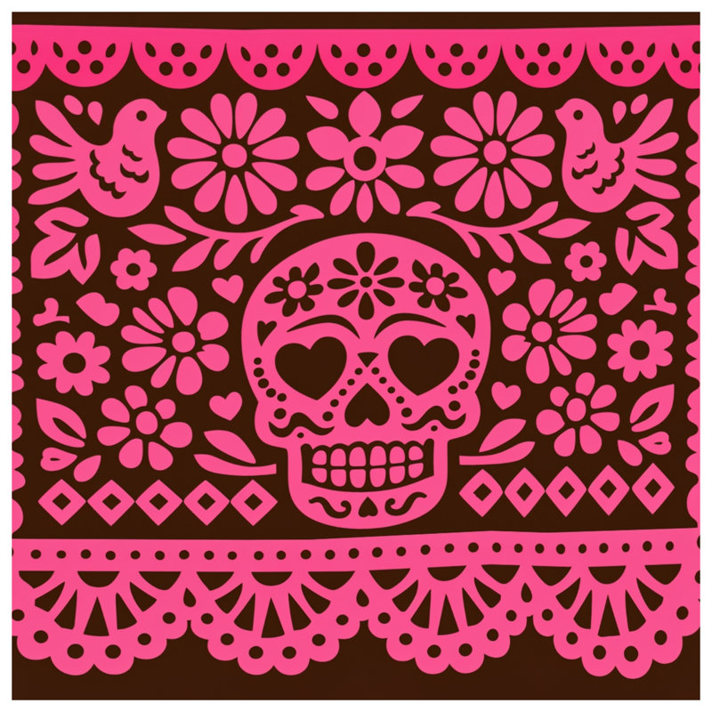 Rideaux de fenêtre Sugar Skull Floral, 50 po x 92 po - 1 panneau, Transparent