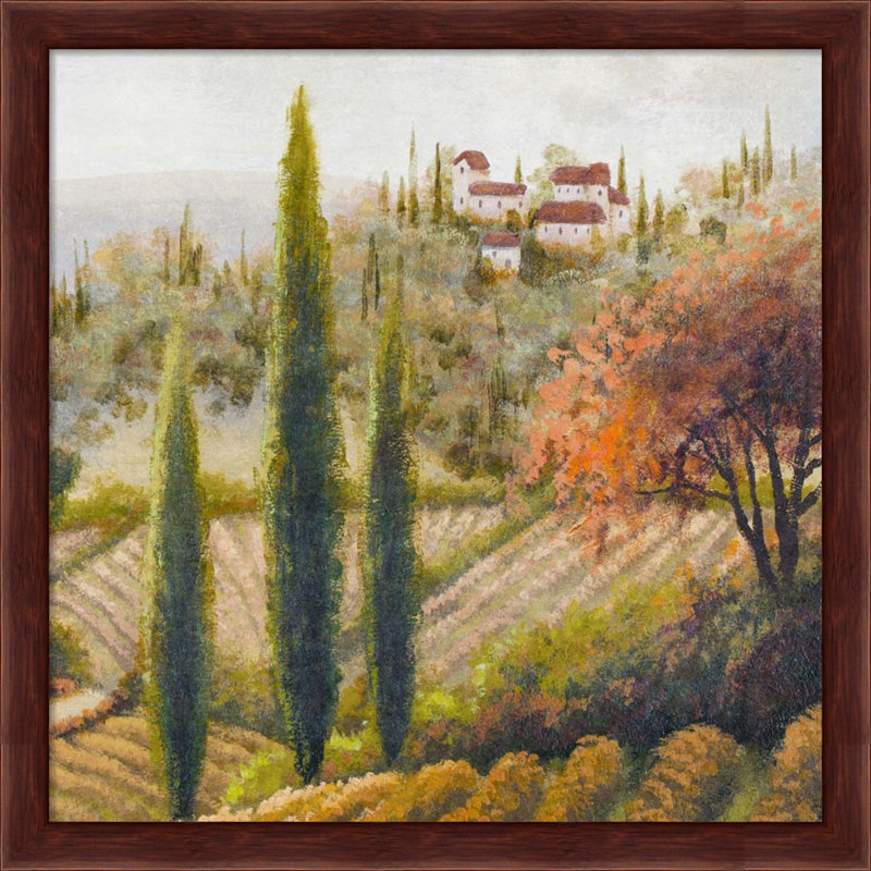 «Tuscany Vineyard II» par Michael Marcon, art mural encadré
