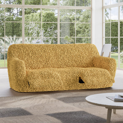 Housse extensible pour canapé 3 places inclinable - Écologique et douce - Collection Fuco Cotton