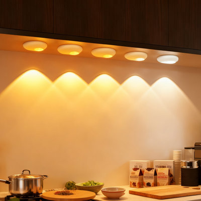 2.7 Inch Wireless Rechargeable Under Cabinet Light, 3 colours Motion Sensor Light For Closet, Bedroom(Set of 5)