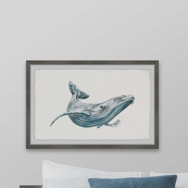 «The Big Whale», reproduction encadrée, H 20 po x l 30 po x P 1,5 po
