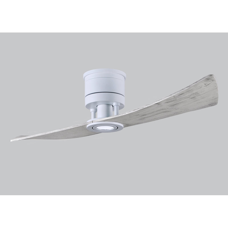 Lindsay 52'' Ceiling Fan with LED Lights, Matte White, Barn Wood Tone