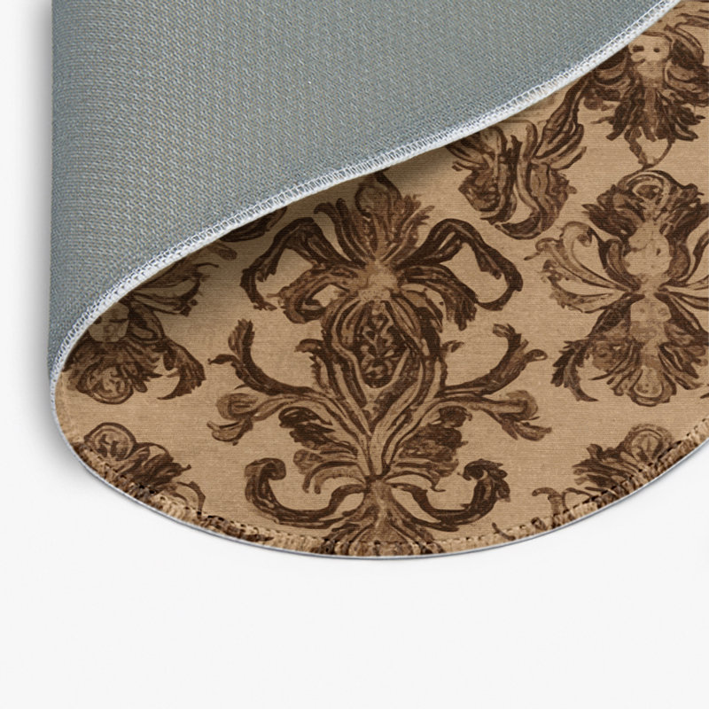 Tapis d'intérieur et d'extérieur brun français, Rond 5 pi