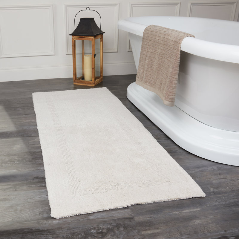 Tapis pour salle de bain Edilio, L 24 po x L 60 po, Lin