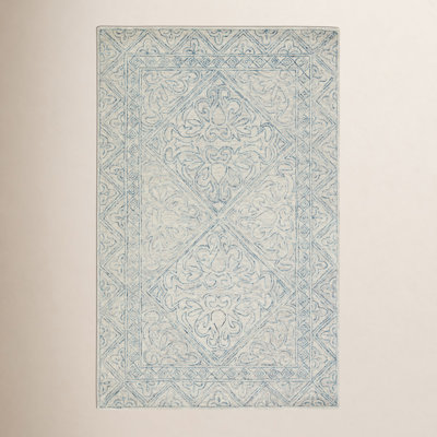 Brandon Blue Beige Hand-Tufted Wool Oriental Rug
