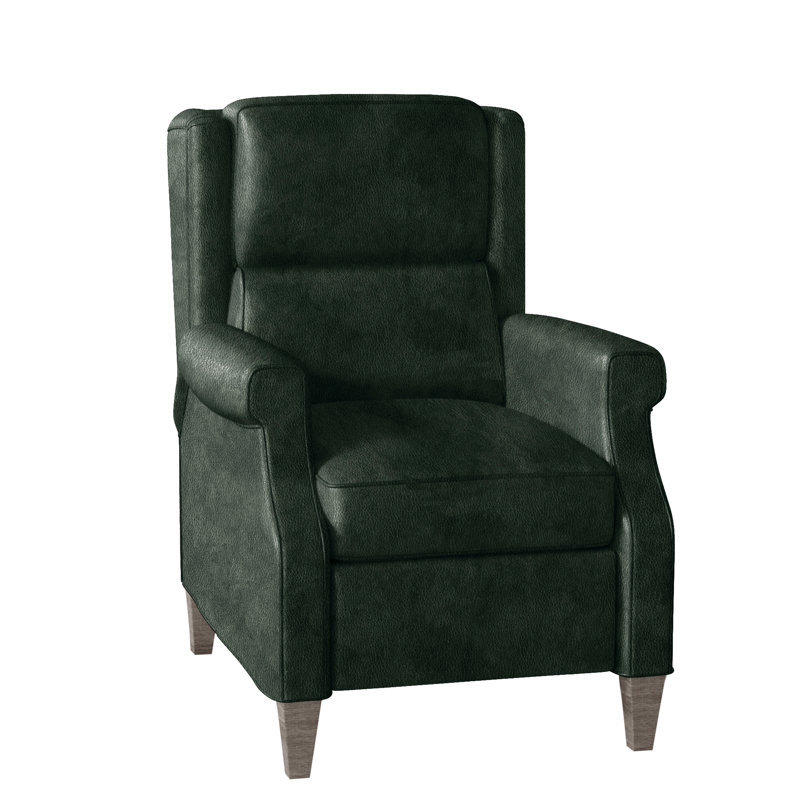 Fauteuil inclinable standard de 31 po de large Gallaway, Manuel, Pierre, Cuir véritable vert forêt d'Anilina