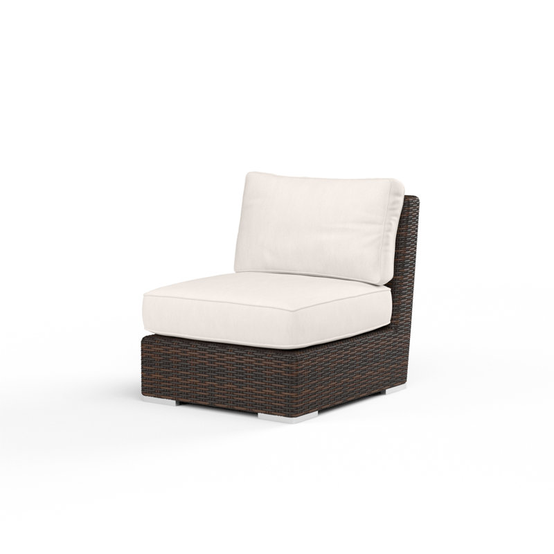 Parris Armless Patio Chair with Sunbrella® Cushions, Canvas Natural Sunbrella® Canvas
