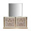 Miroir de style moderne Omari en bois et accents dorés en beige