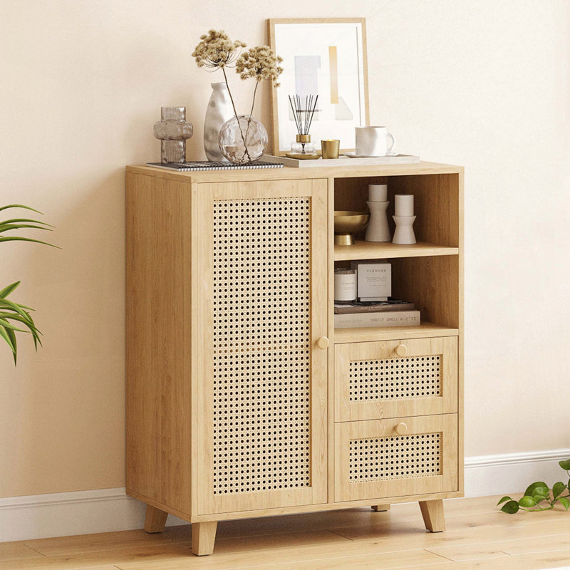 Rattan Sideboard with Adjustable Shelf, Natural