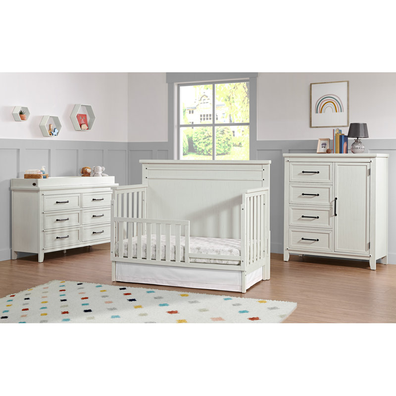 Rail pour lit de bébé Ellison, Blanc rustique