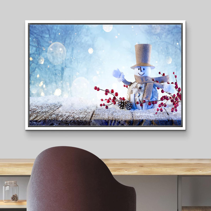 Célébration de Noël, impression, H 16 po x l 24 po, Cadre flottant blanc