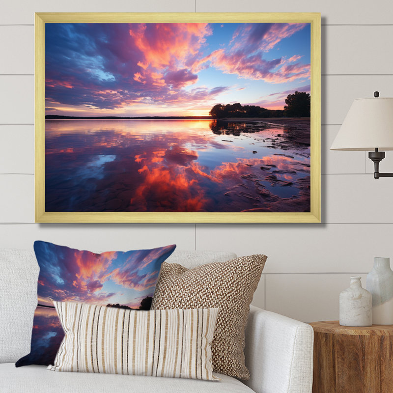 Blue Sky Skyline Symphony sur toile, H 30 po x l 40 po x P 1,5 po, Encadrement doré