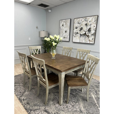 Corsiglia 8 - Person Butterfly Leaf Solid Wood Dining Set by Loon Peak