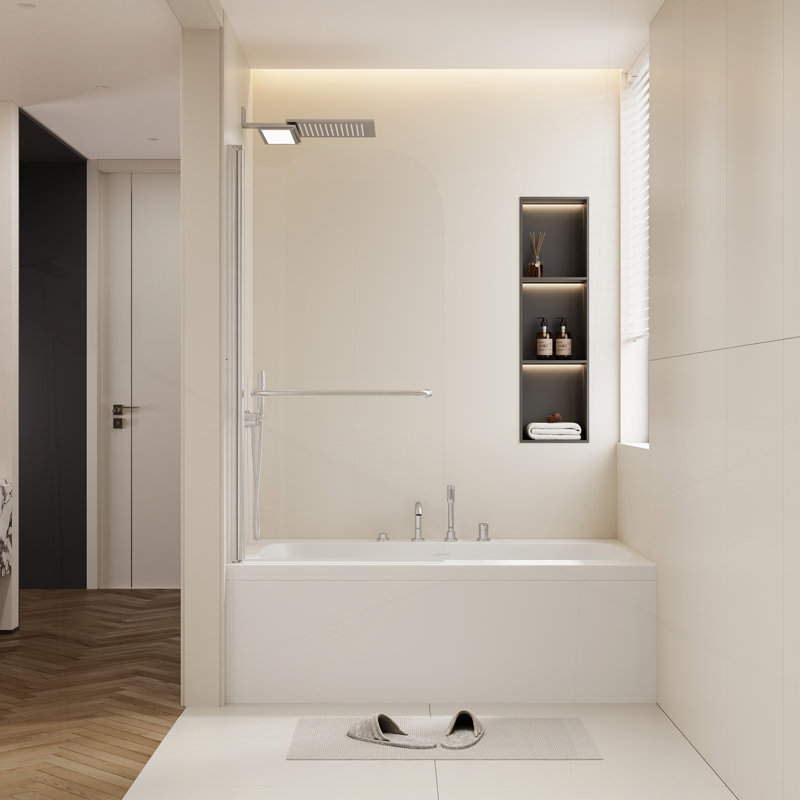 Porte de douche à tige à rotation avancée pour baignoire avec matériaux de qualité supérieure et conception sécuritaire