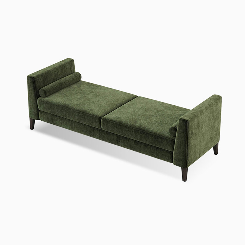 Banc rembourré vert olive