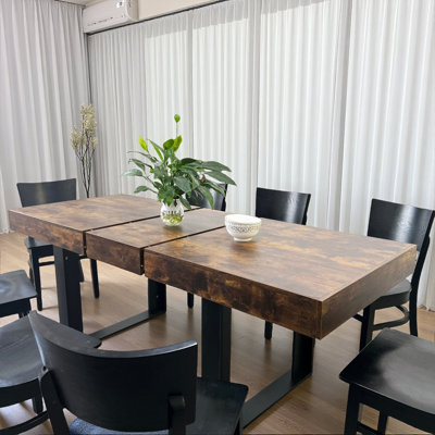 Table de salle à manger extensible pour 6 8 10, table de cuisine en bois de ferme moderne