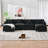 140.9-Inch U-Shaped Modular Sectional Sofa-984836932