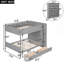 Lit superposé double au-dessus de double avec 2 tiroirs et armoire multicouche, gris-1599949351