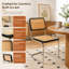 19.3" H Mid-Century Modern Cantilever Dining Chair with Cane Back and Seat, Metal Frame-2034054036-2034054039