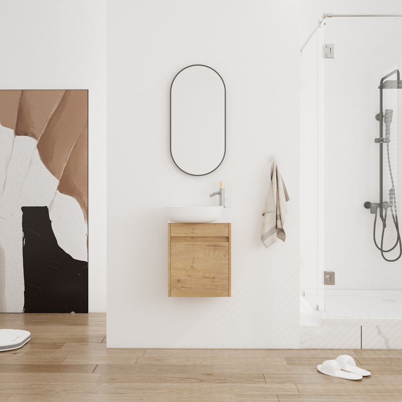 Eleby 17.14'' Single Bathroom Vanity with Ceramic Top