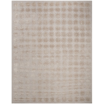 Silk and Wool Geometric Indoor Rug