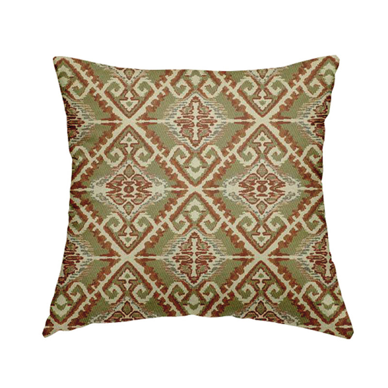 Briony Geometric Rectangular Cushion, Green
