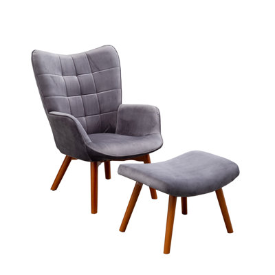Fauteuil d'appoint gris en velours
