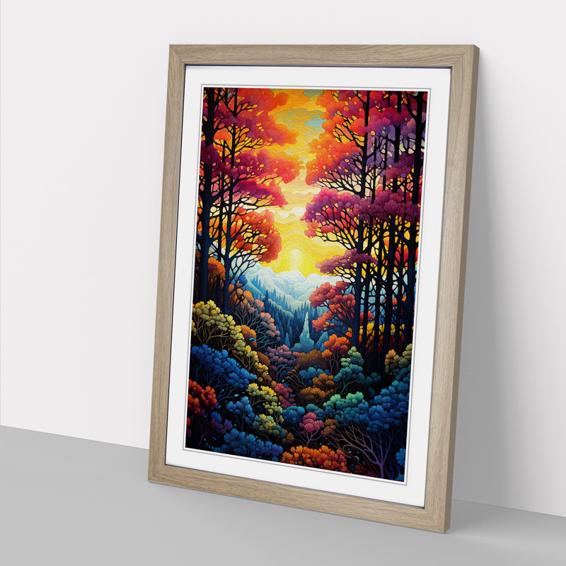 Single Picture Frame Print on Wood, 64cm H x 46cm W, Oak Framed