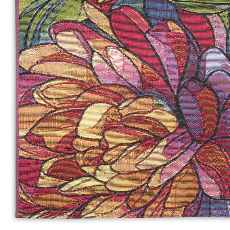 Tapis d'extérieur multicolore 4 pi x 6 pi Nourison Color Splash, Rectangle 4pi x 6 pi