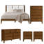 Tête de lit rembourrée en bois massif bouclé Knighten, ensemble de chambre à coucher 5 pièces-200897674-200897675-200897677