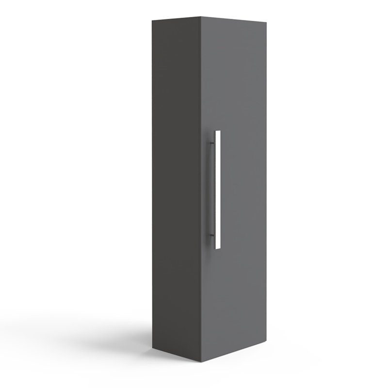 Girardville 1200mm Tall Unit Storage Bathroom Furniture, Gloss Grey