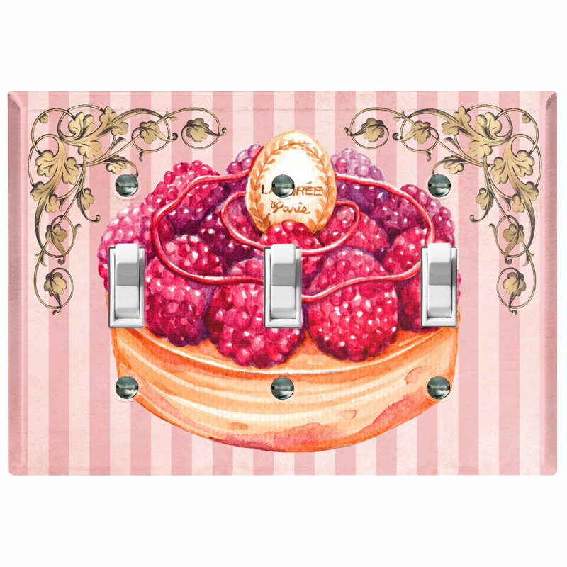 Plaque murale à 3 interrupteurs à bascule Raspberry Cake