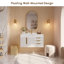 Ensemble de meuble-lavabo en pierre flottant avec lavabo 35,4 po Aro Series-1068524038