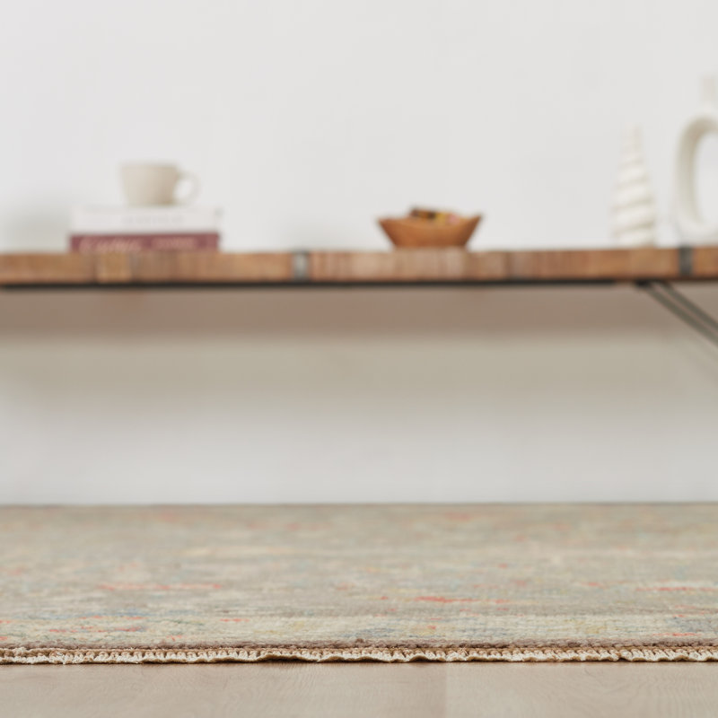 Hand Knotted Wool Oriental Area Rug in Begie, Rectangle 2' x 3'