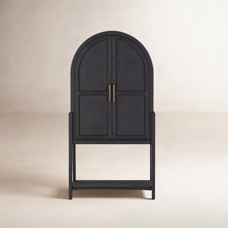 Tolle Oak Solid Armoire, Drifted Matte Black