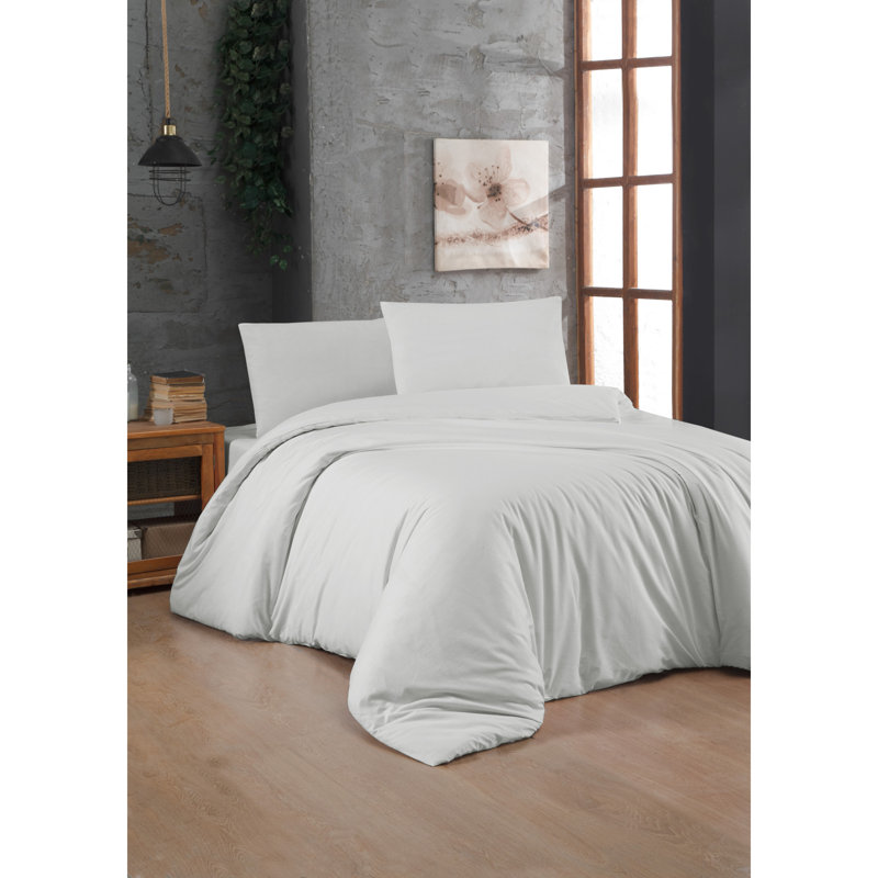 Asinat Light Blue 100% Cotton Duvet Cover Set, Red, 55" x 79" Duvet Cover + 1 24" x 24" Pillowcase